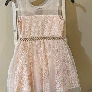 Rare Editions Pink lace girls dress 8